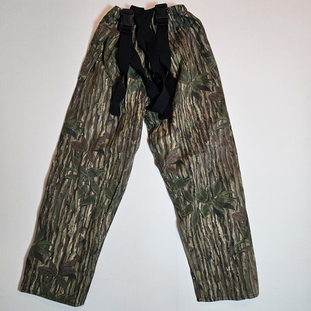 RainFair Realtree Camo Hunting Pants M Bib Style Lined Zipper Legs Suspenders - Picture 2 of 9